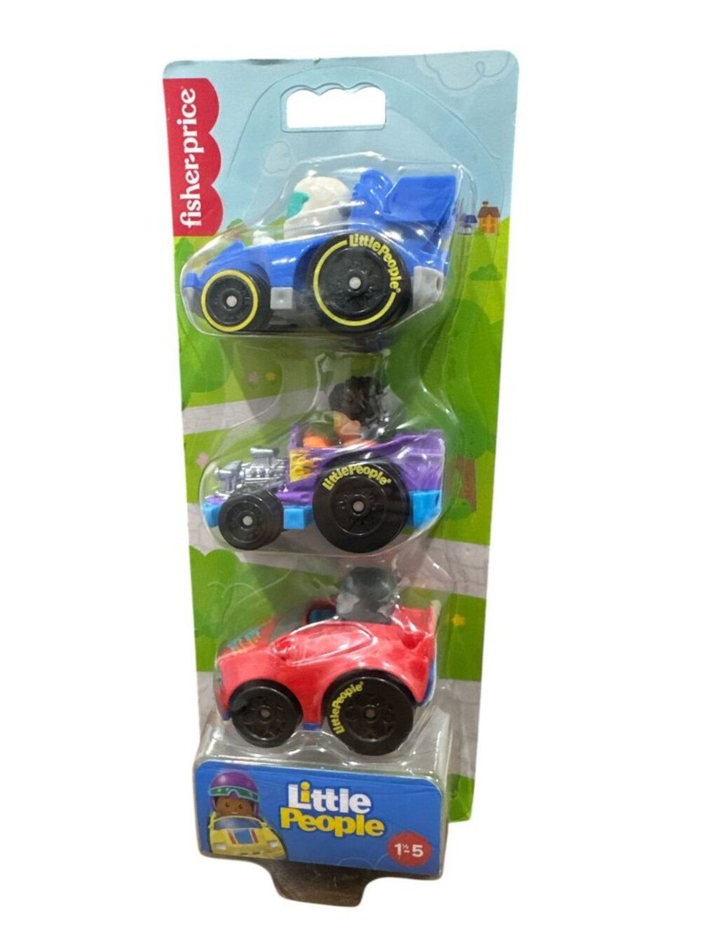 Fisher-Price Little People Wheelies 3-Pack Race Cars For Ages 1.5-5 Years